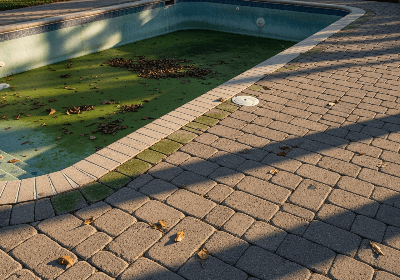 Pool Deck Cleaning — before example