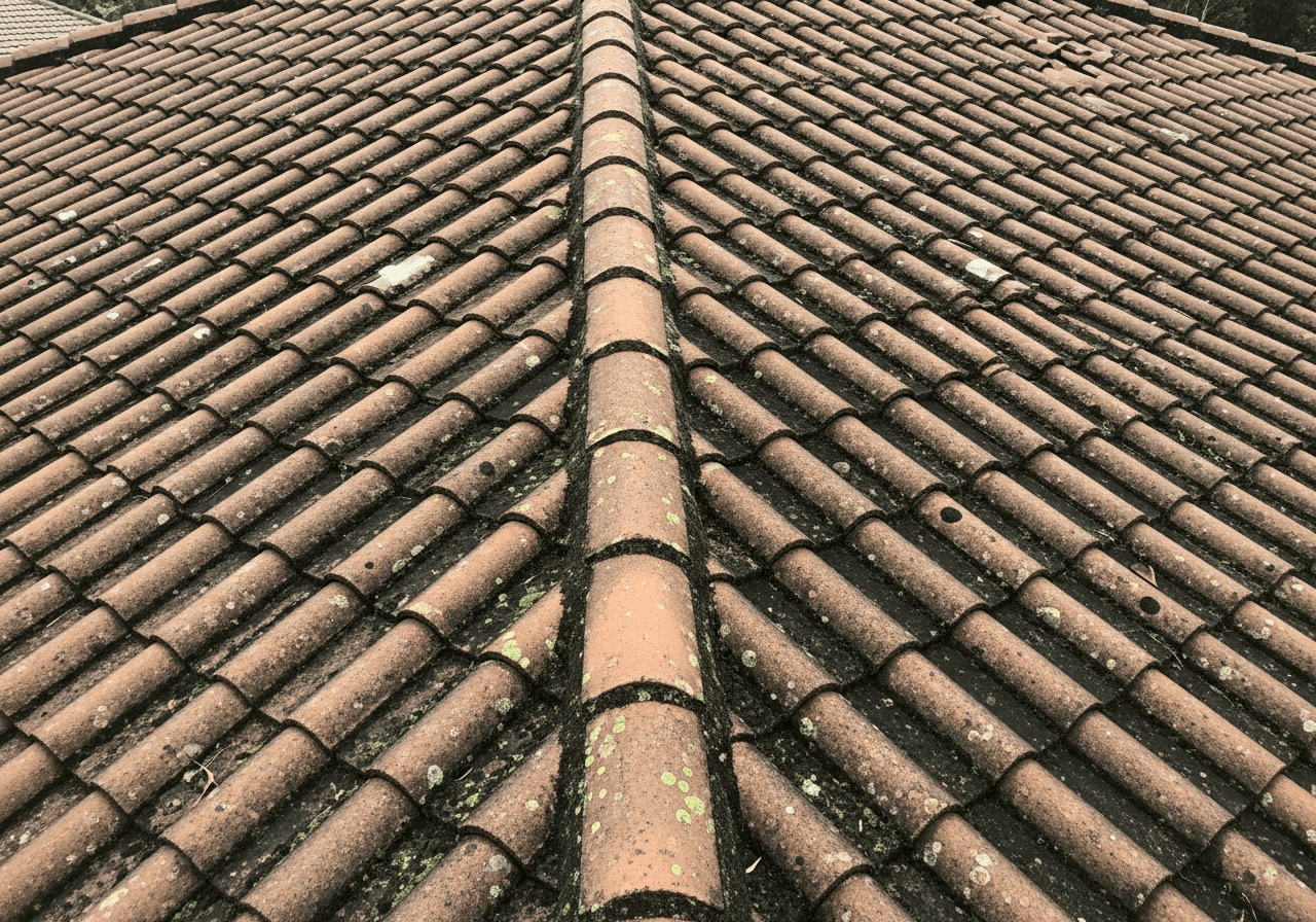 Roof Soft Washing — before example
